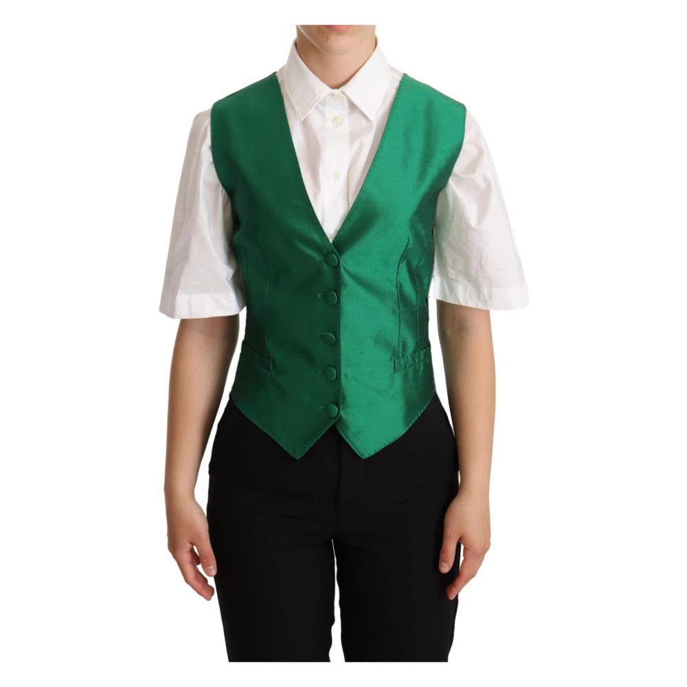 Dolce & Gabbana Women's Green Suit Vests Extra Small