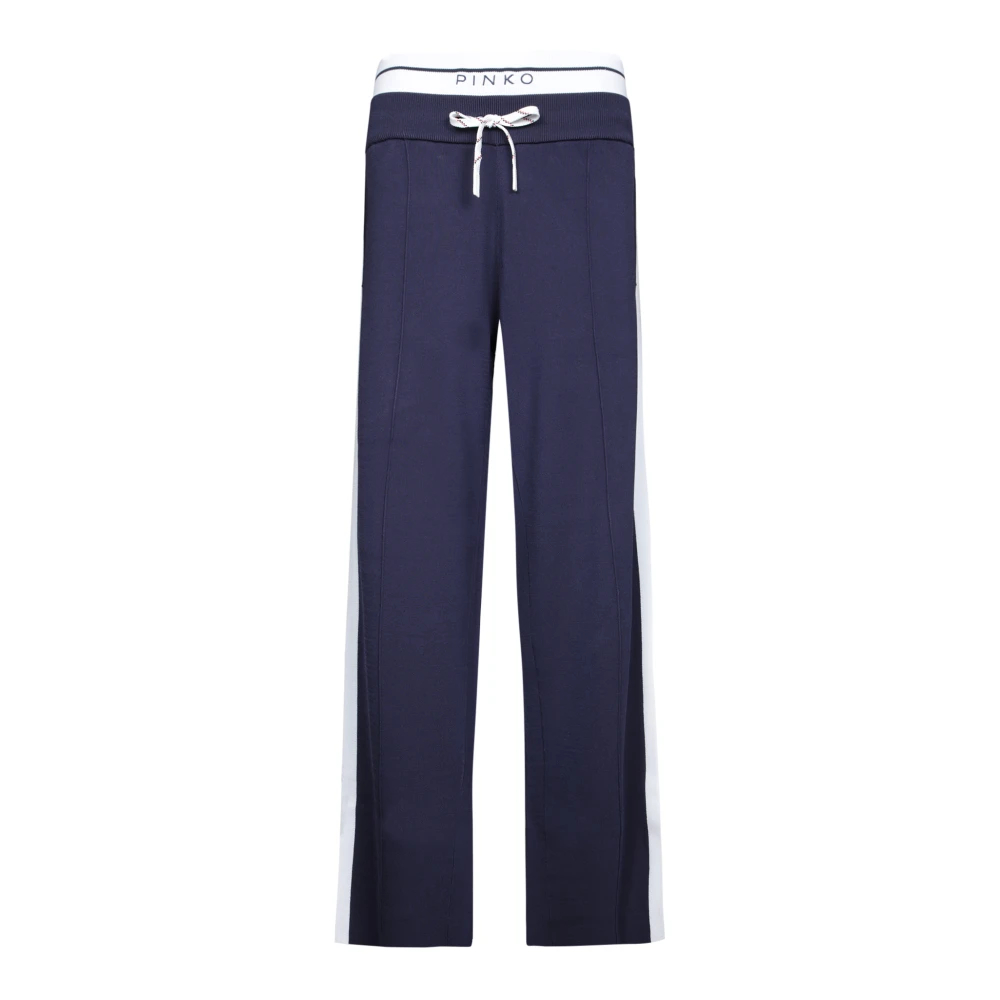 Pinko Women's Blue Straight Trousers Extra Small