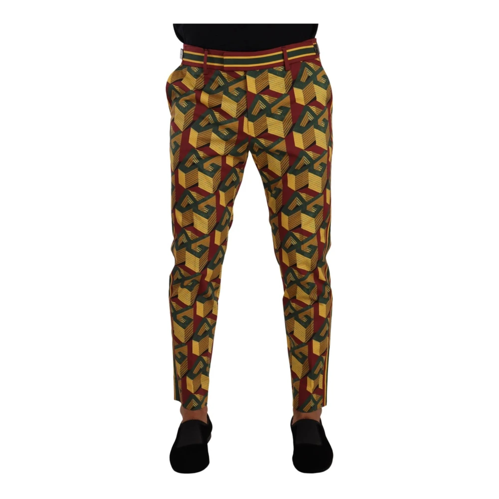 Dolce & Gabbana Men's Multicolor Slim-Fit Trousers Medium