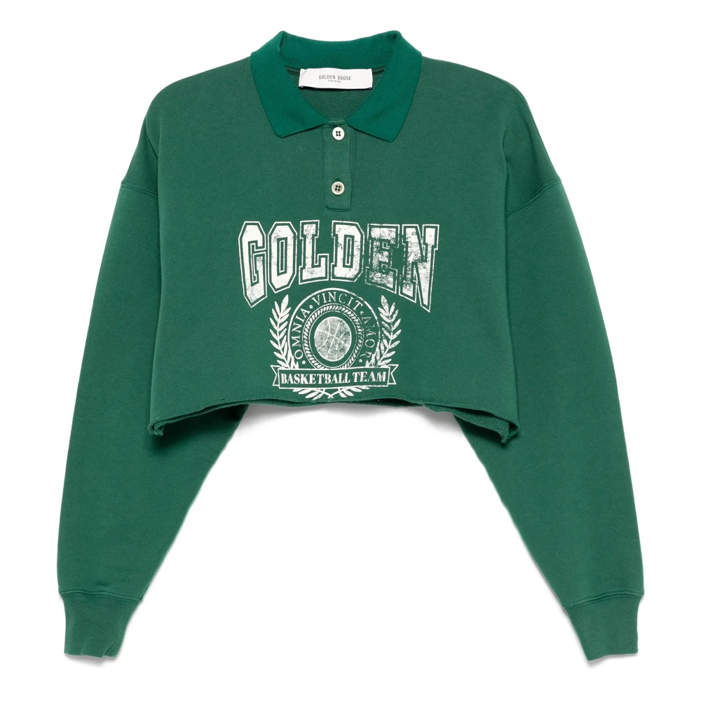 Golden Goose Women's Green Polo Shirts Medium