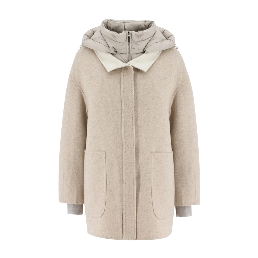 Moorer Women's Beige Winter Jackets Small