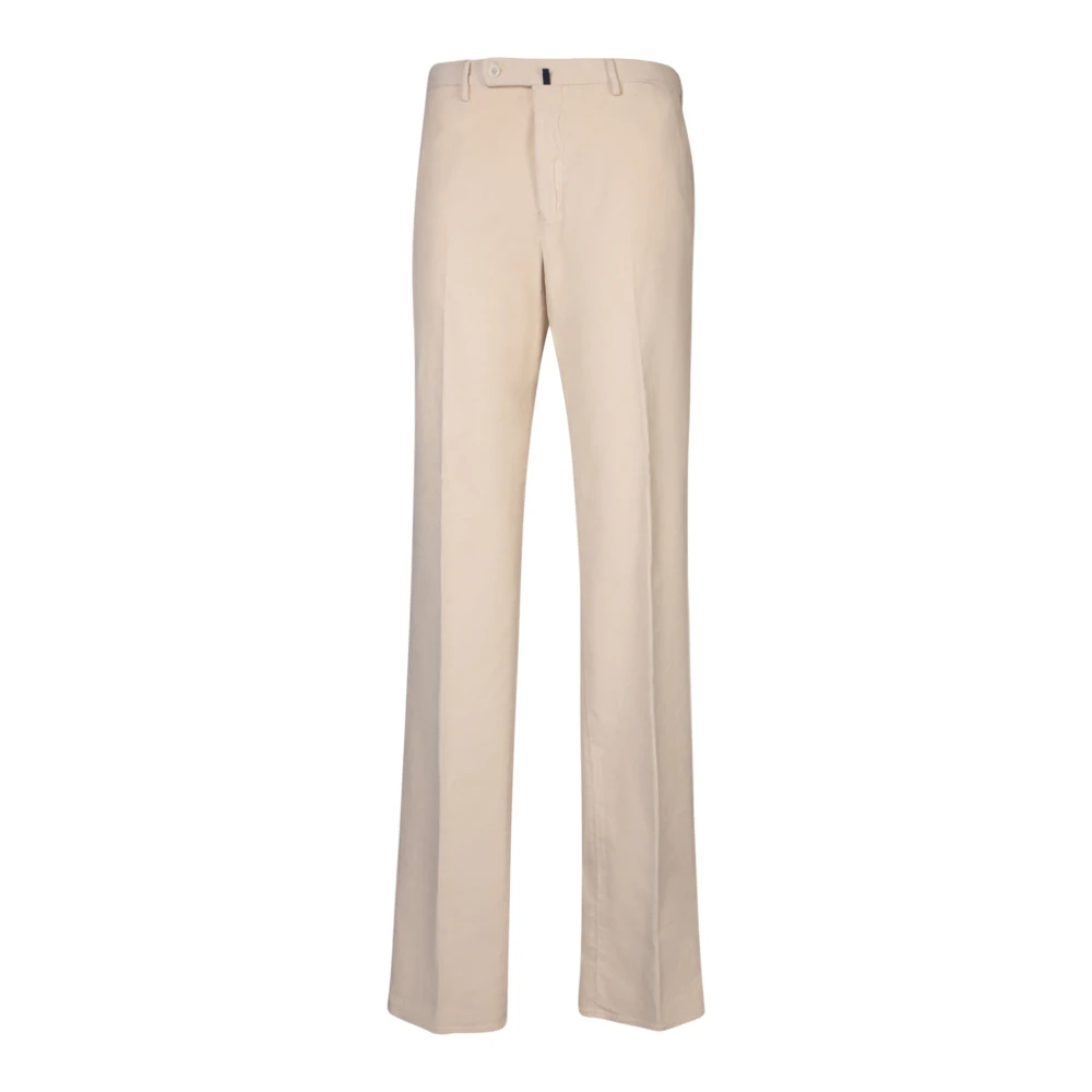 Incotex Men's Beige Wide Trousers Medium