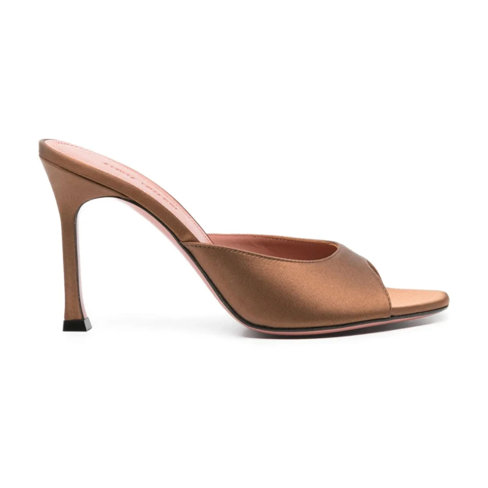 Amina Muaddi Women's Brown Heeled Mules Size 3