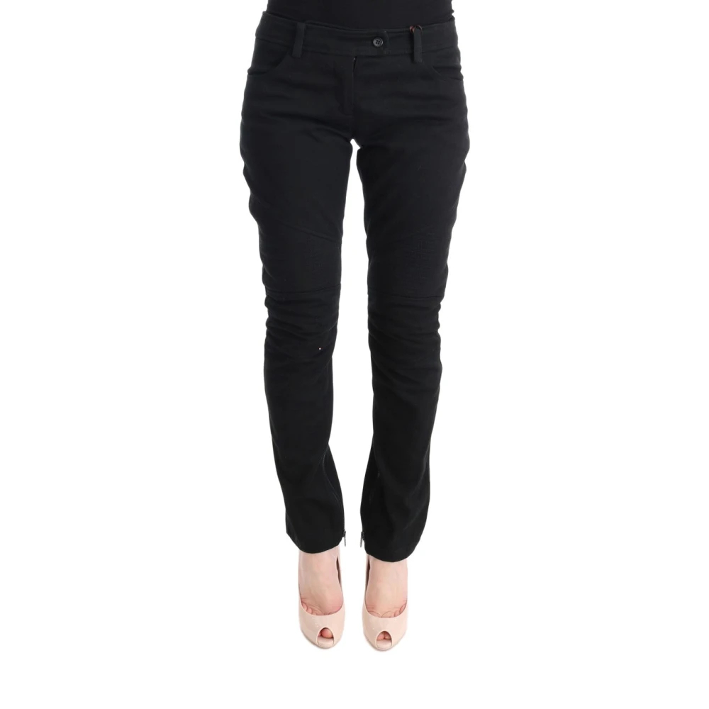 Ermanno Scervino Women's Black Slim-Fit Trousers Large