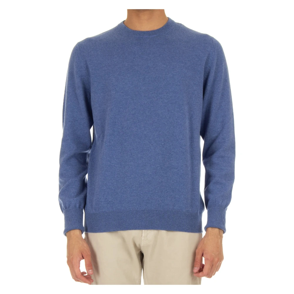 Ballantyne Men's Blue Round-Neck Knitwear Medium