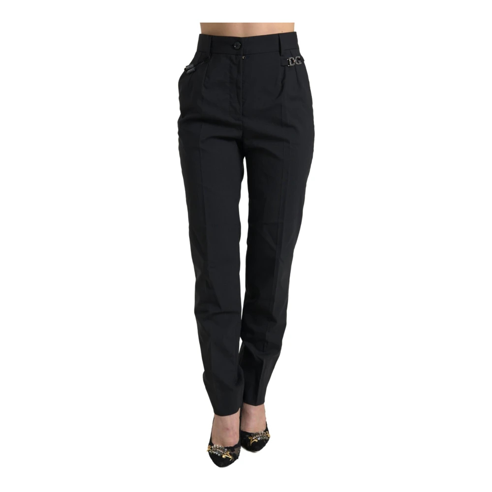Dolce & Gabbana Women's Black Slim-Fit Trousers 2XS