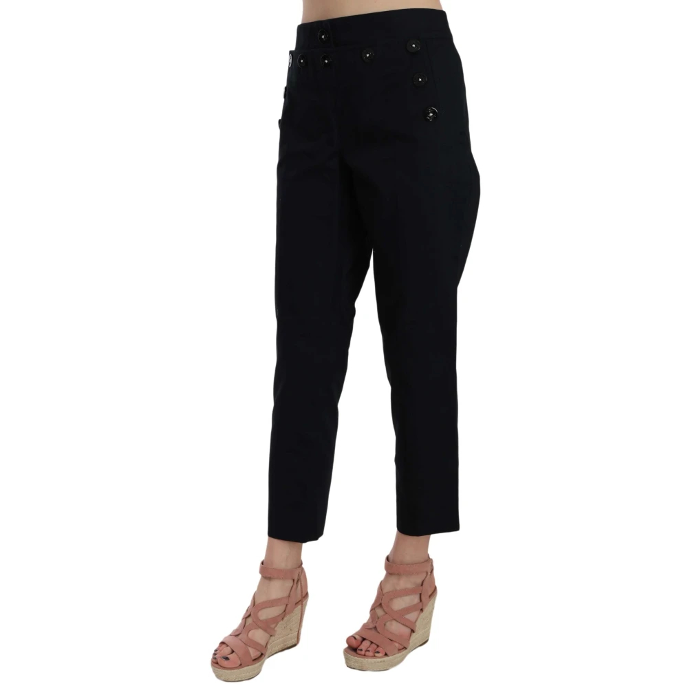 Dolce & Gabbana Women's Black Cropped Trousers 2XS