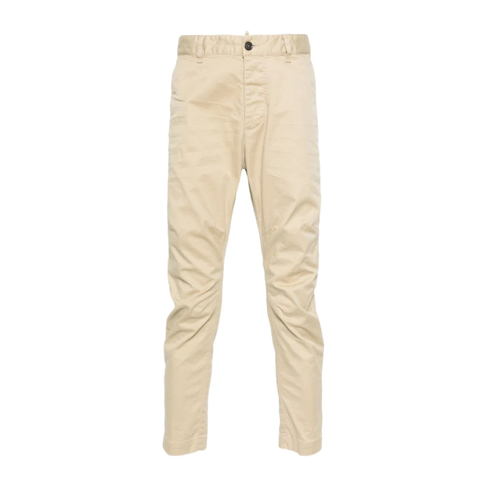 Dsquared2 Men's Beige Slim-Fit Trousers Medium
