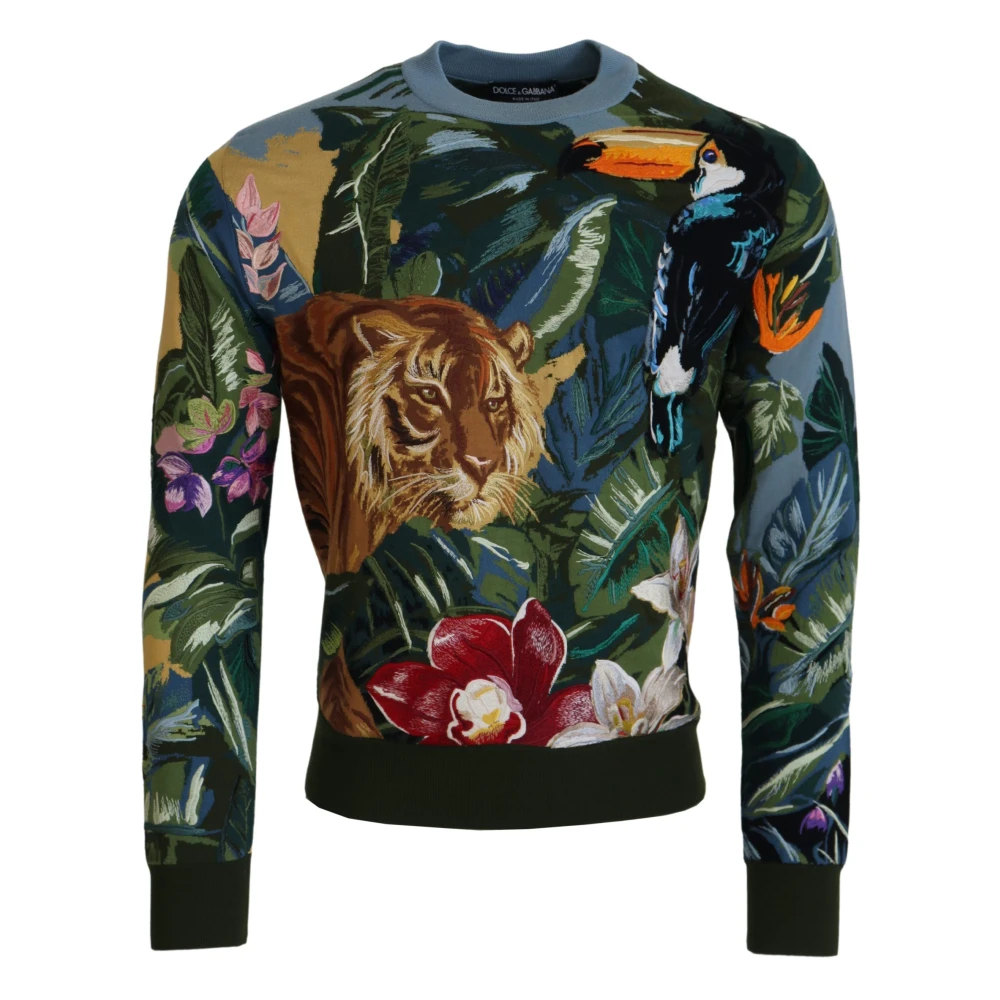 Dolce & Gabbana Men's Multicolor Round-Neck Knitwear Medium