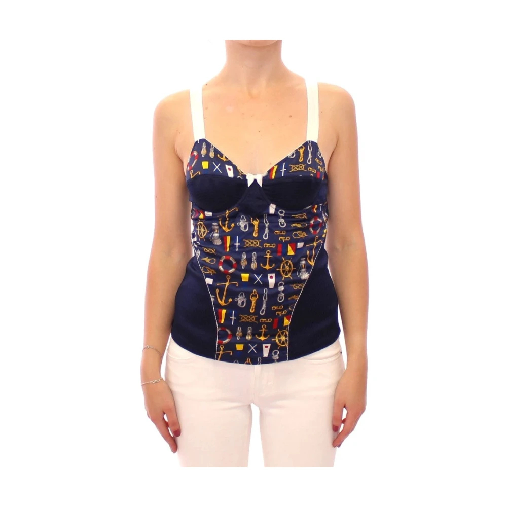 Dolce & Gabbana Women's Blue Sleeveless Tops 2XS