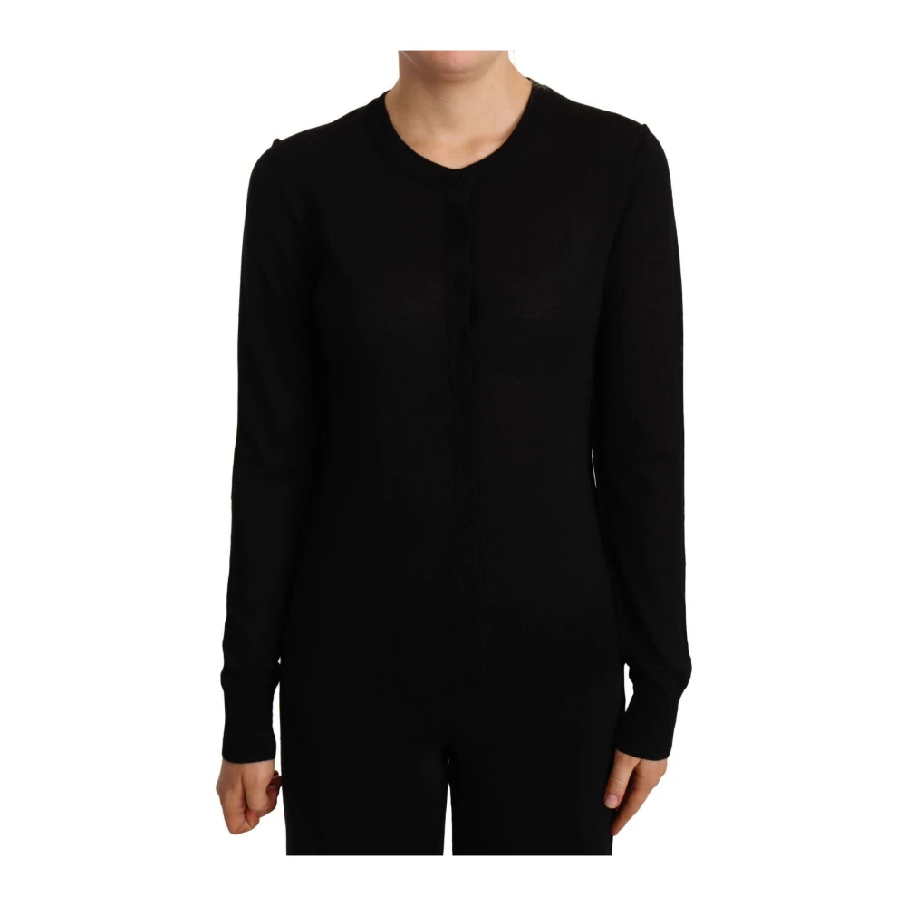 Dolce & Gabbana Women's Black Round-Neck Knitwear Medium