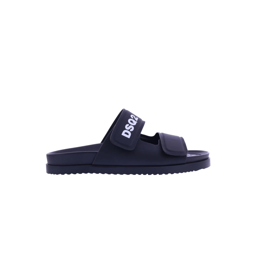 Dsquared2 Men's Black Sliders Size 6 Uk