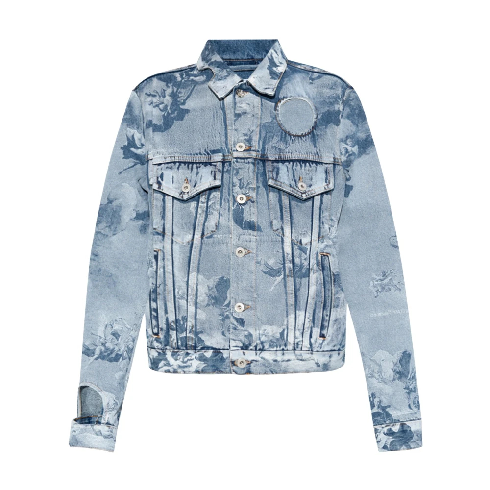 Off White Women's Blue Denim Jackets Extra Small