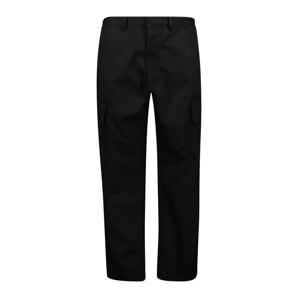Prada Men's Black Straight Trousers Medium
