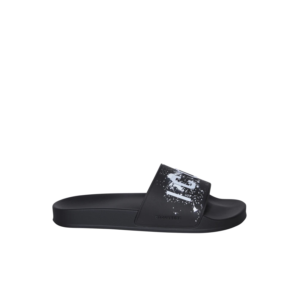 Dsquared2 Men's Black Sliders Size 6 Uk
