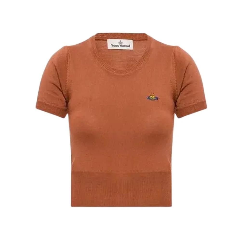 Vivienne Westwood Women's Orange Round-Neck Knitwear Small