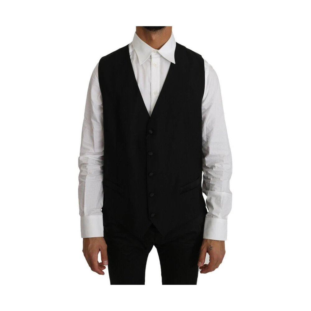 Dolce & Gabbana Men's Black Suit Vests Extra Small