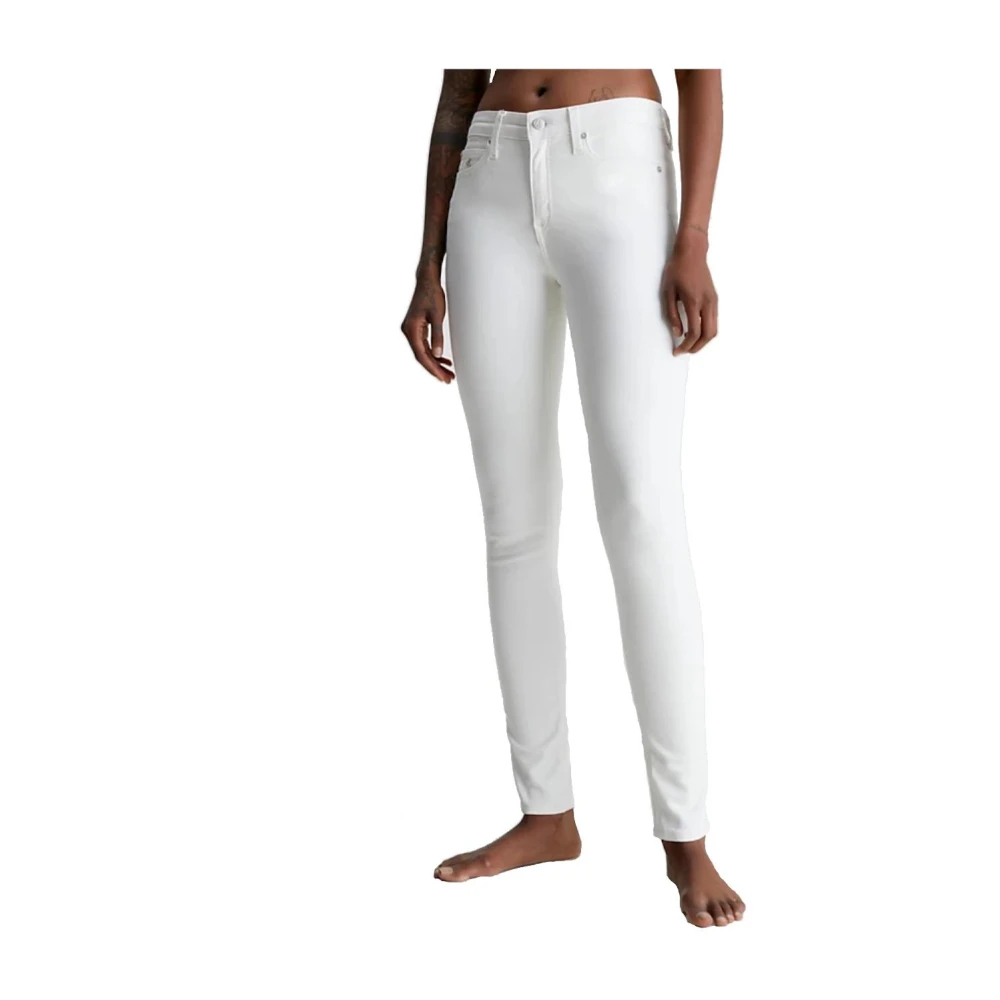 Calvin Klein Women's White Slim-Fit Trousers W26 L32
