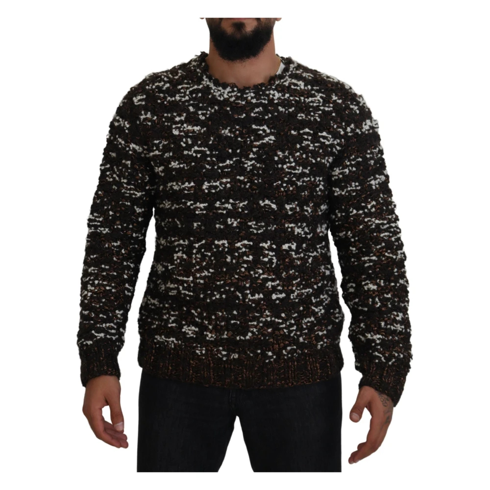 Dolce & Gabbana Men's Brown Round-Neck Knitwear Medium