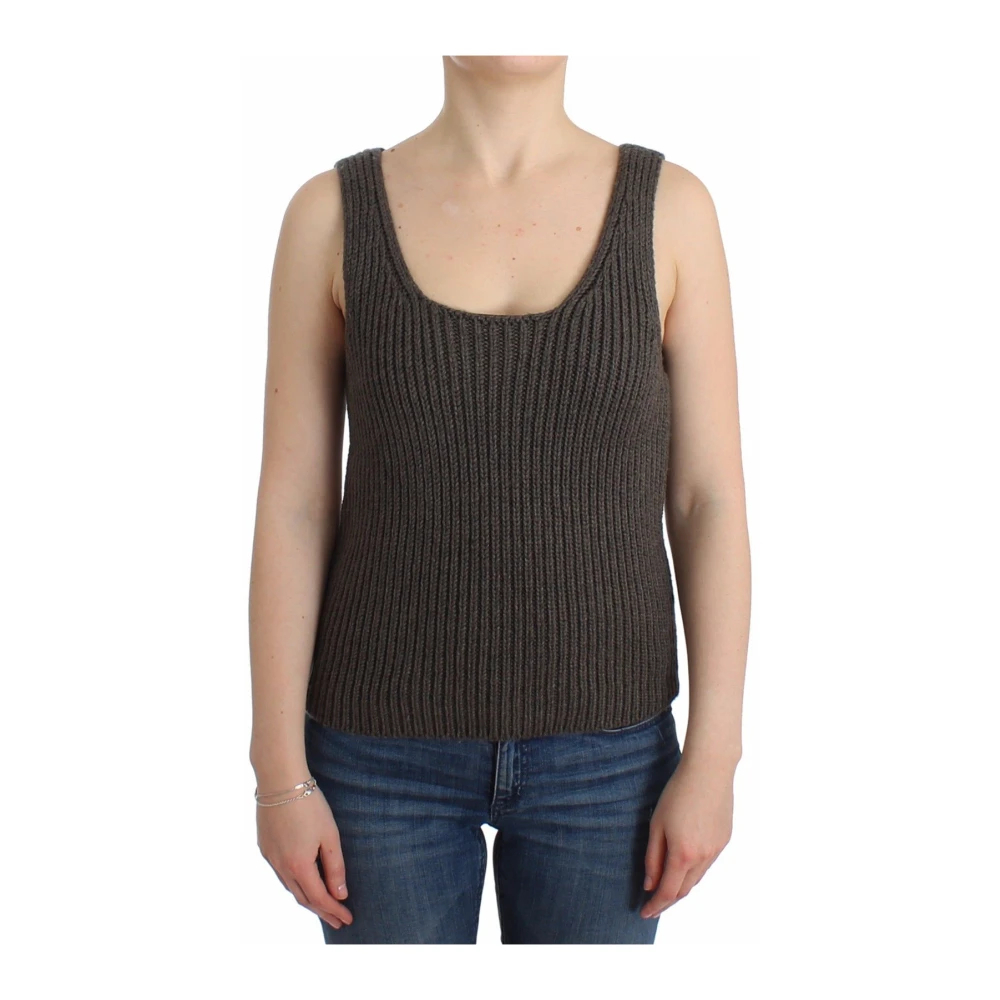 Ermanno Scervino Women's Gray Round-Neck Knitwear Small