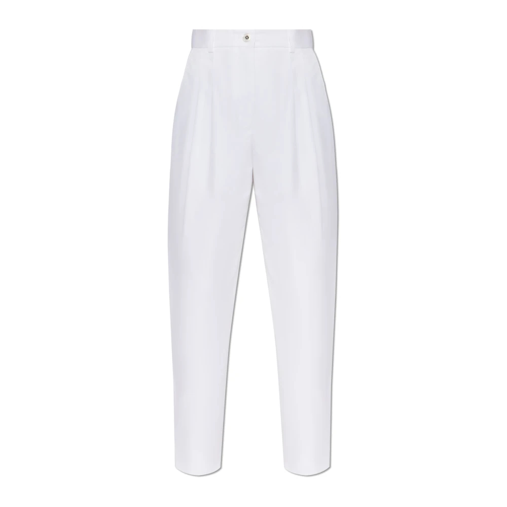 Dolce & Gabbana Women's White Tapered Trousers 2XS