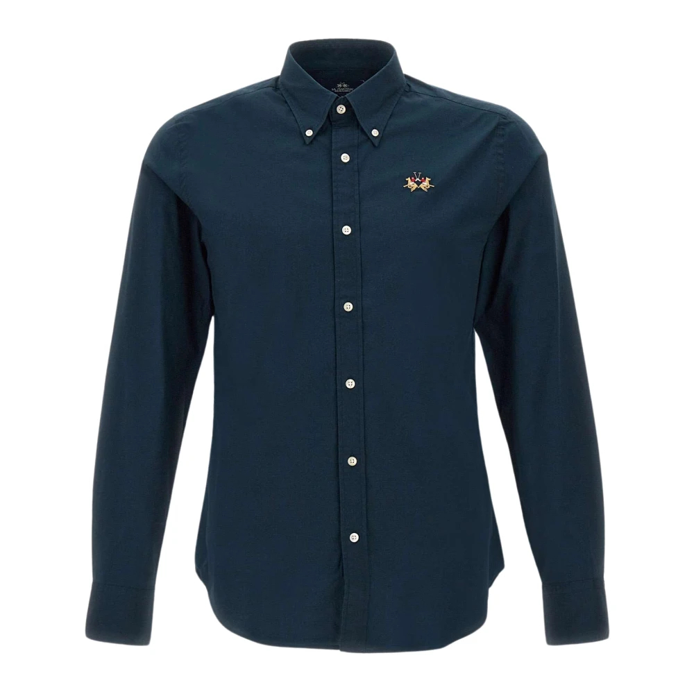 La Martina Men's Blue Casual Shirts Extra Large