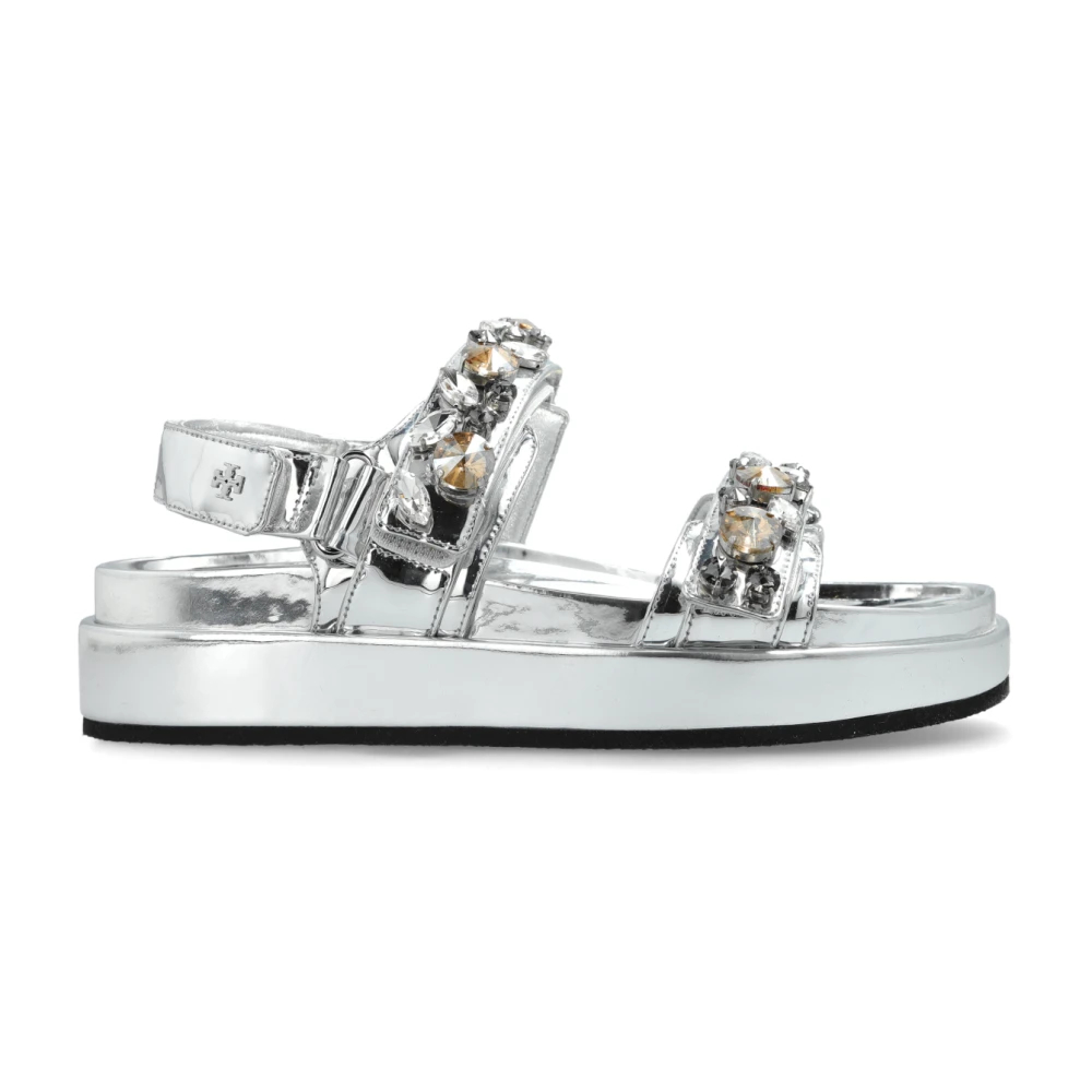 Tory Burch Women's Gray Flat Sandals Size 7 Uk