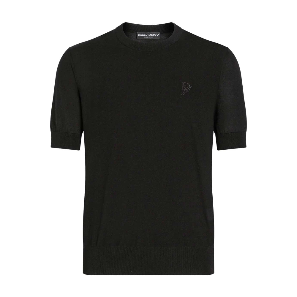 Dolce & Gabbana Men's Black Round-Neck Knitwear Medium