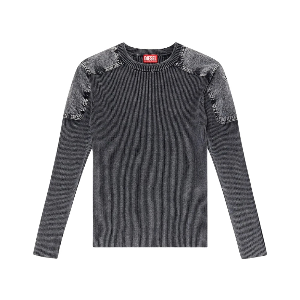 Diesel Men's Gray Round-Neck Knitwear Small