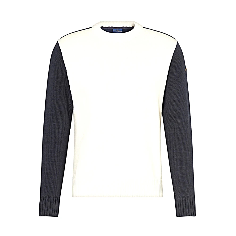 Paul & Shark Men's White Round-Neck Knitwear 3XL