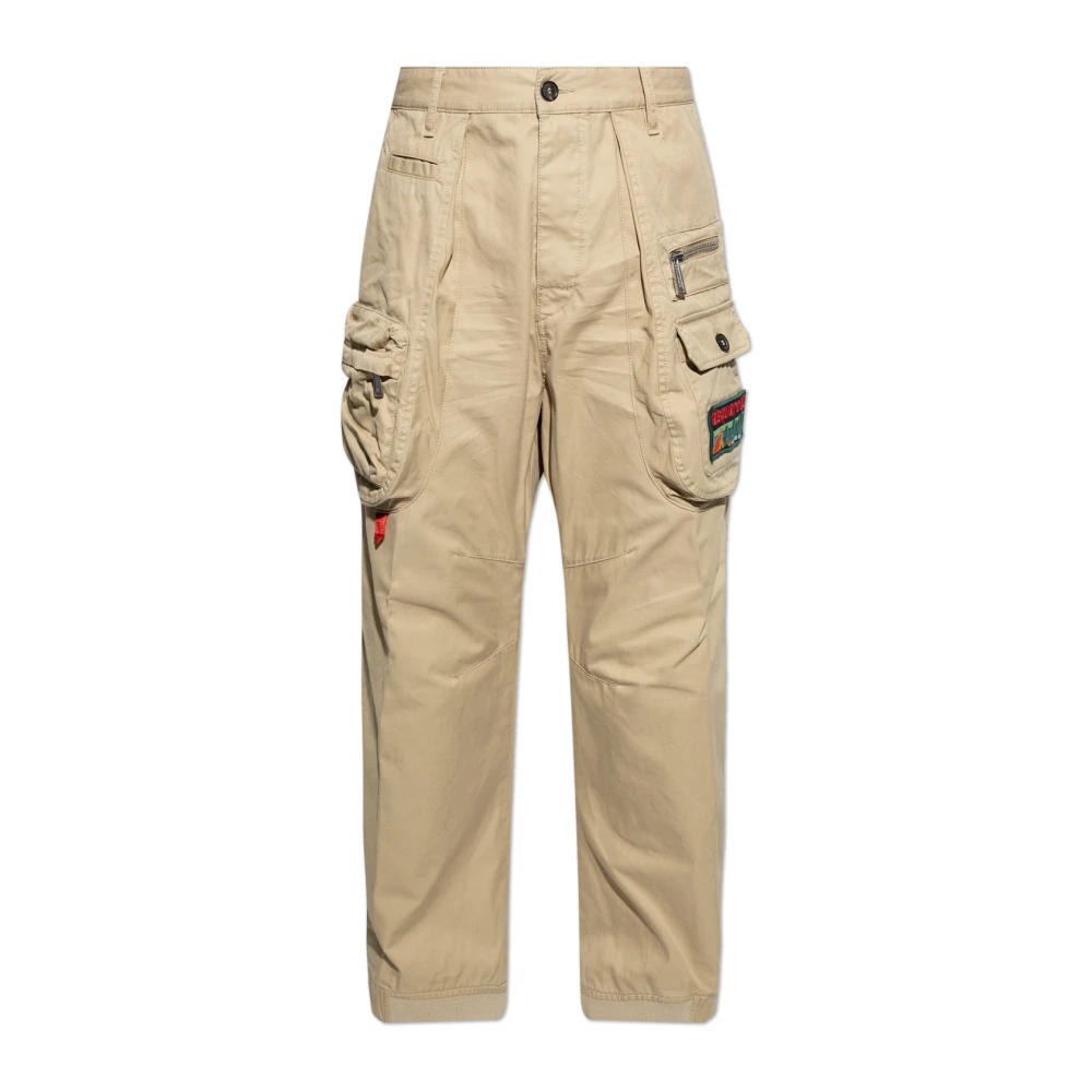 Dsquared2 Men's Beige Slim-Fit Trousers Medium