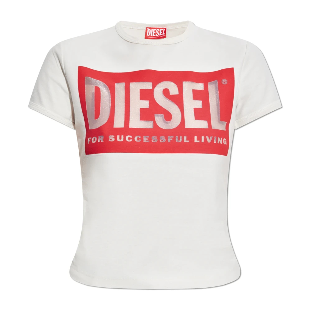 Diesel Women's Beige T-Shirts Medium