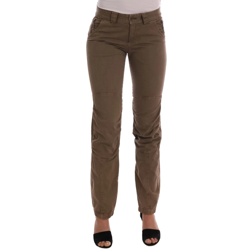 Ermanno Scervino Women's Brown Slim-Fit Trousers 2XS