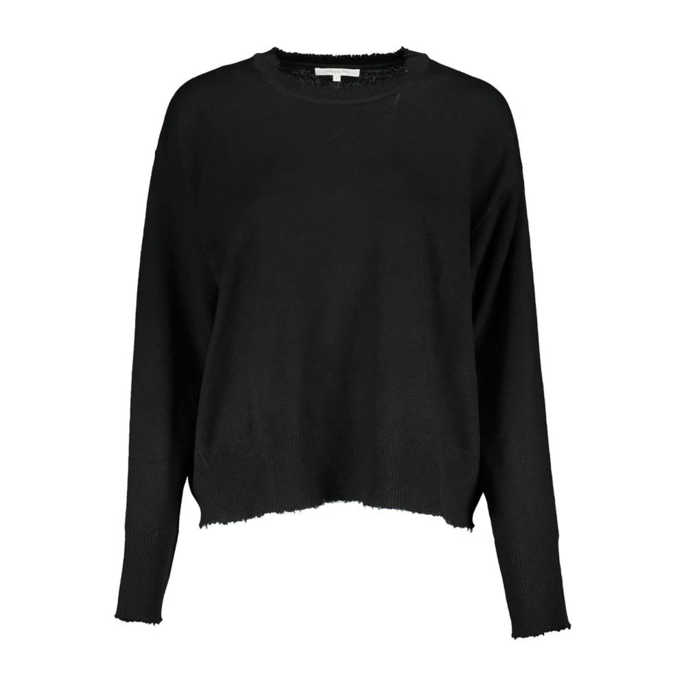 Patrizia Pepe Women's Black Round-Neck Knitwear Small