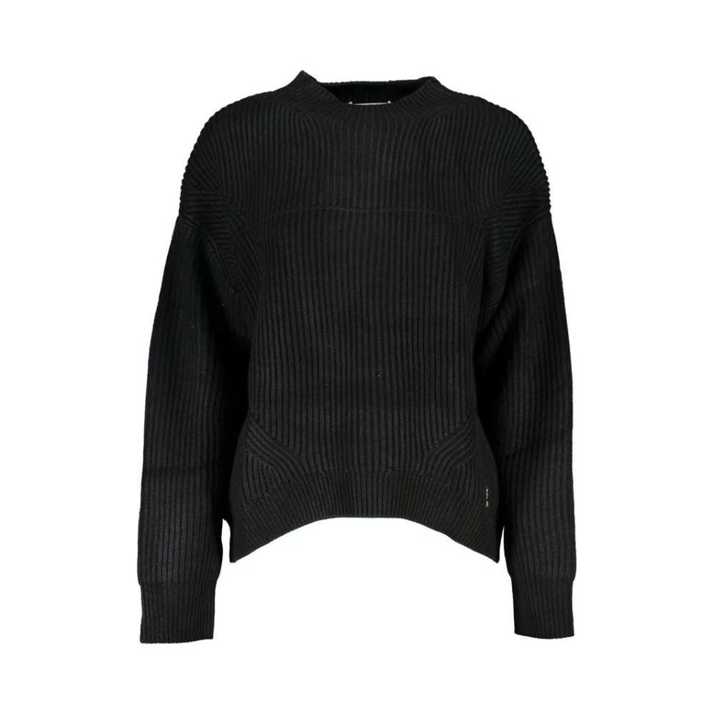 Patrizia Pepe Women's Black Round-Neck Knitwear Small