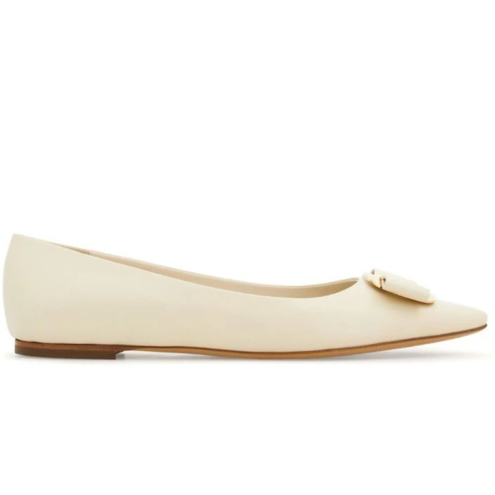 Salvatore Ferragamo Women's Beige Ballerinas Size 7 Uk