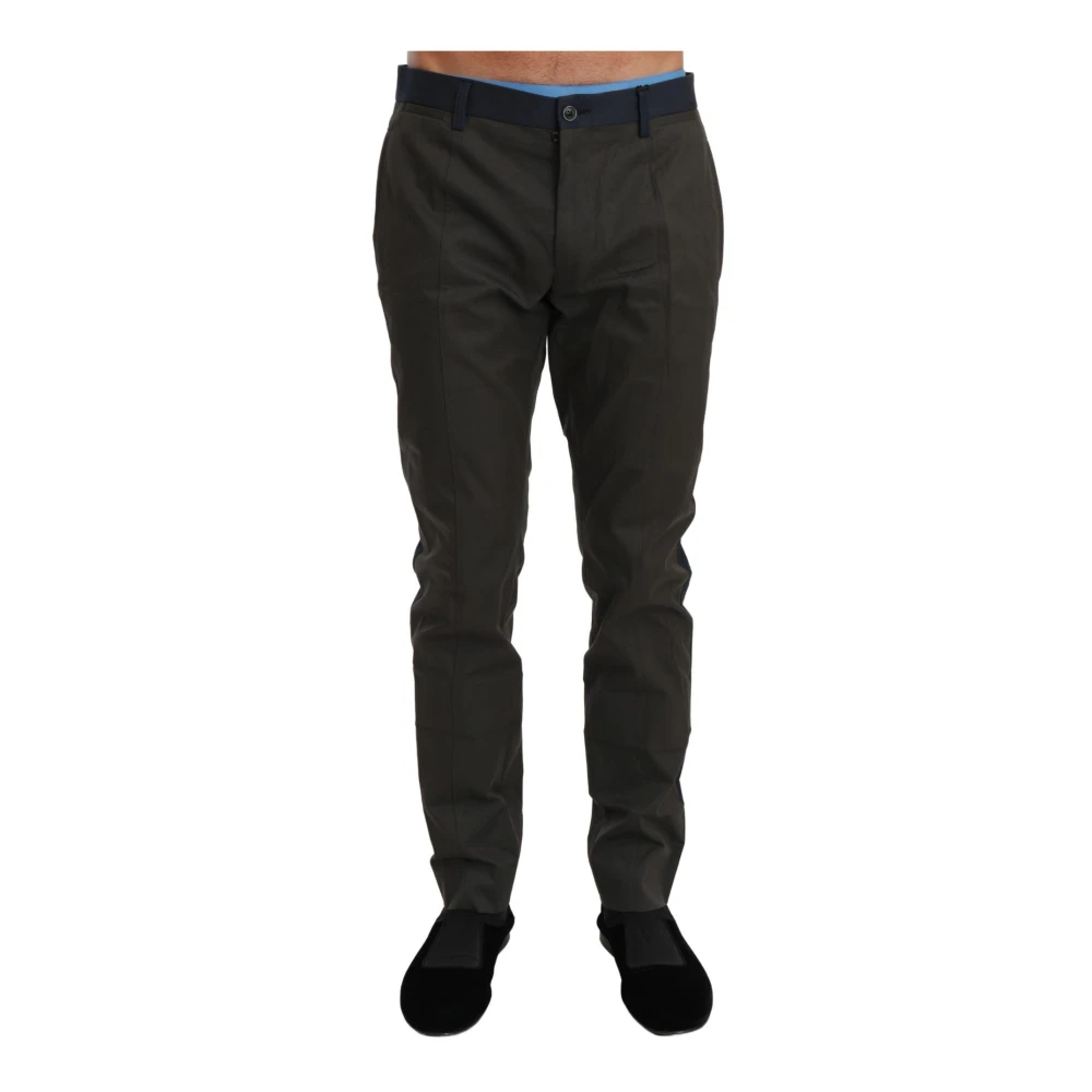 Dolce & Gabbana Men's Gray Slim-Fit Trousers Extra Small