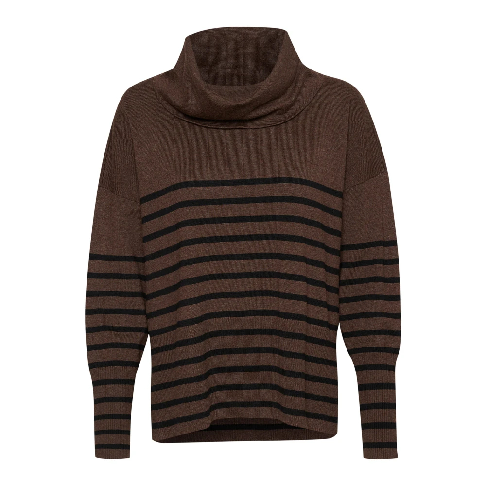 Saint Tropez Women's Brown Turtlenecks Extra Small