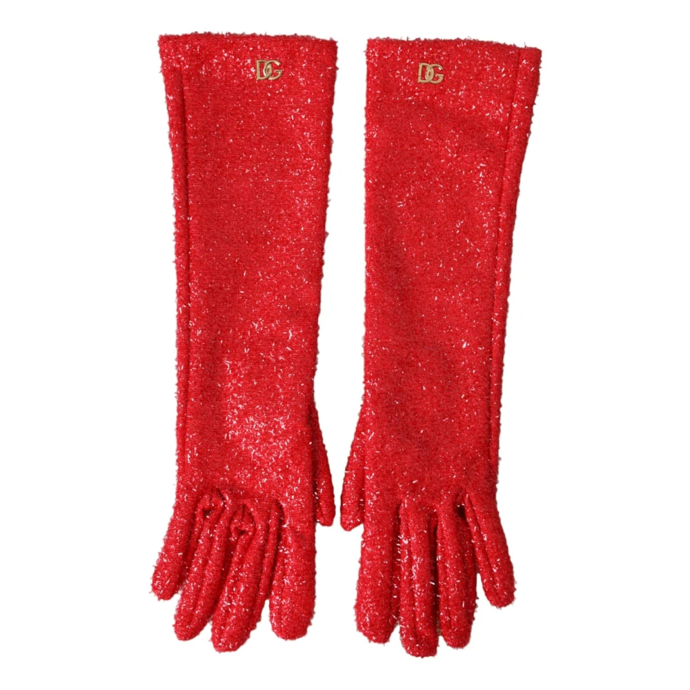 Dolce & Gabbana Women's Red Gloves Size 7 1/2 In