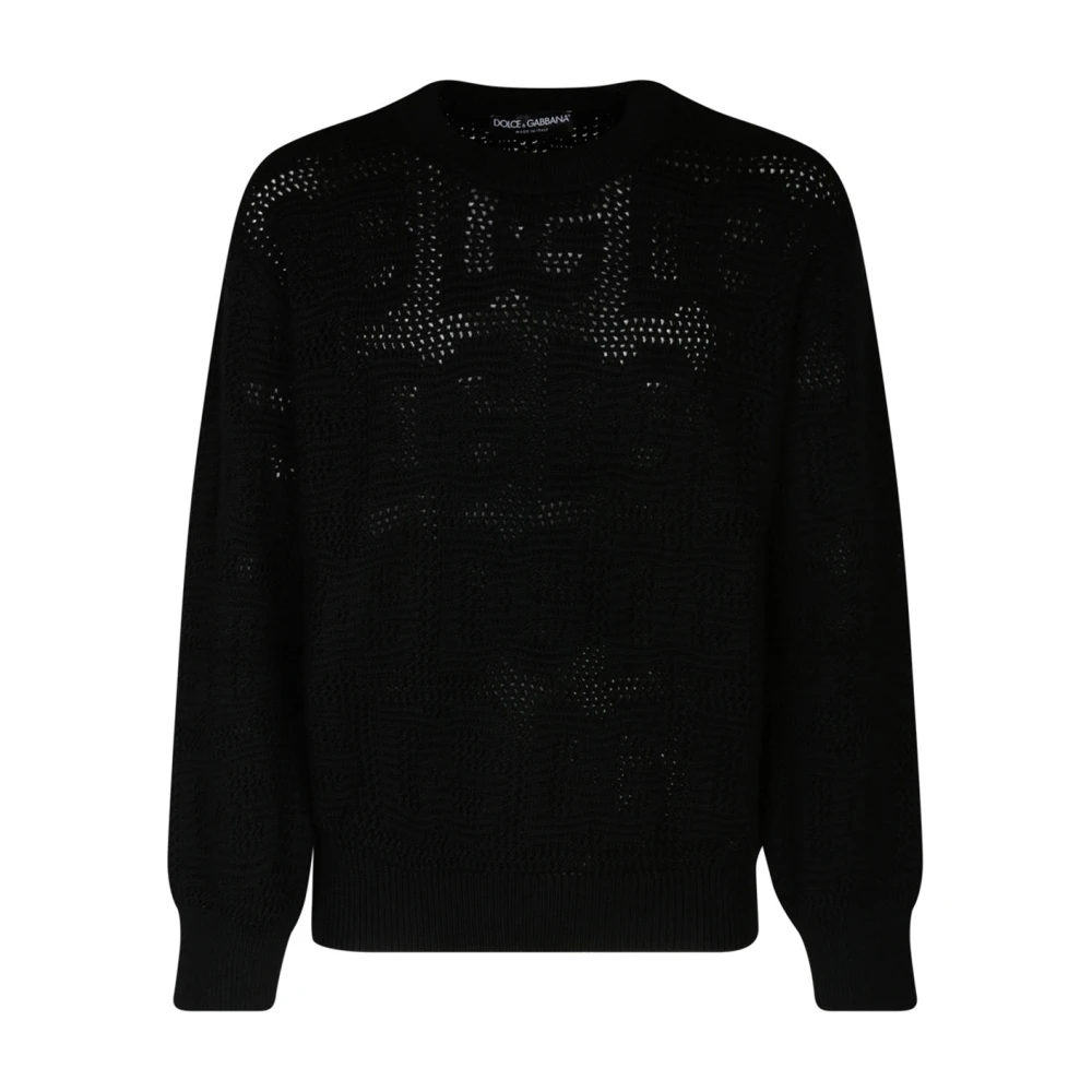 Dolce & Gabbana Men's Black Round-Neck Knitwear Small
