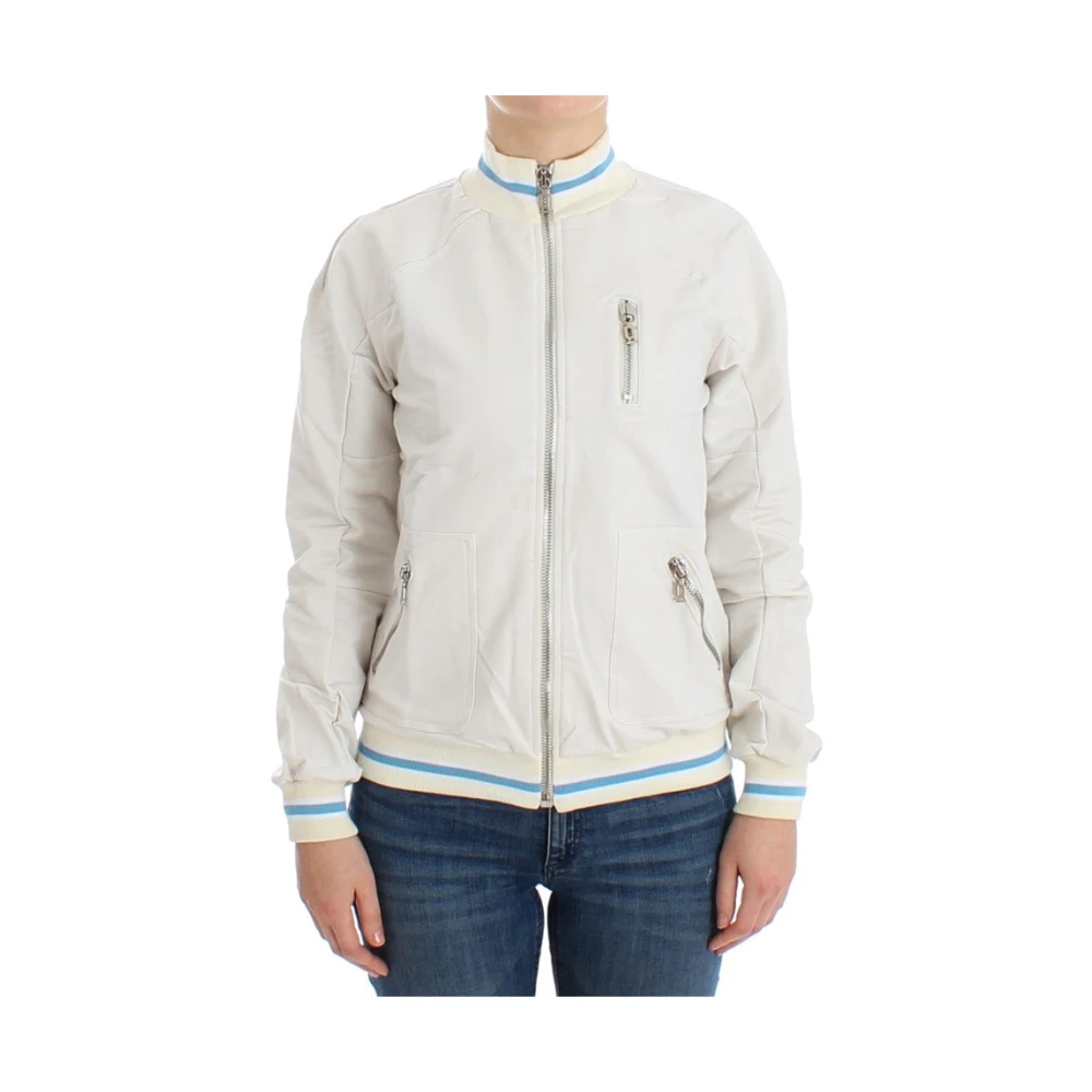 John Galliano Women's White Zip-Throughs Medium