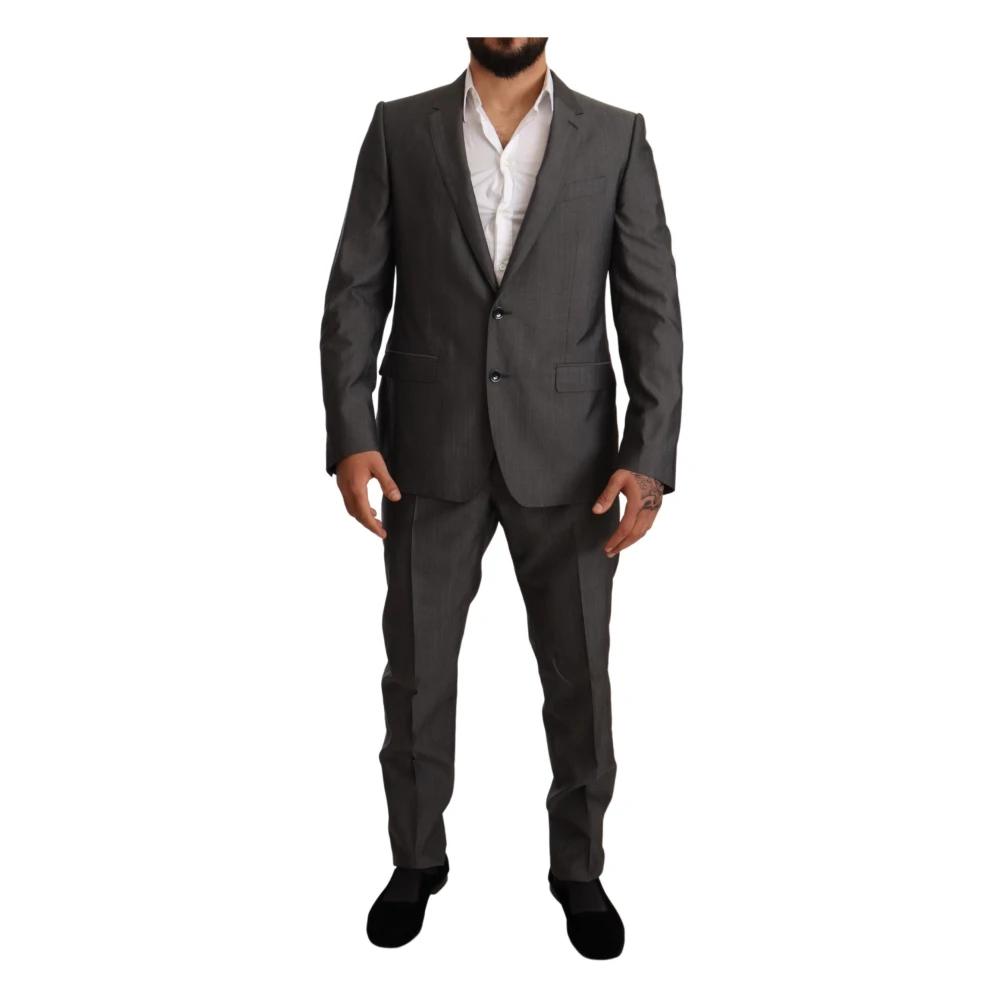 Dolce & Gabbana Men's Gray Single Breasted Suits Medium