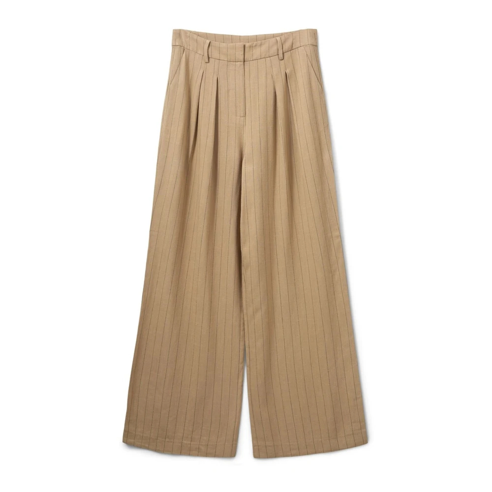 Sofie Schnoor Women's Beige Wide Trousers Large