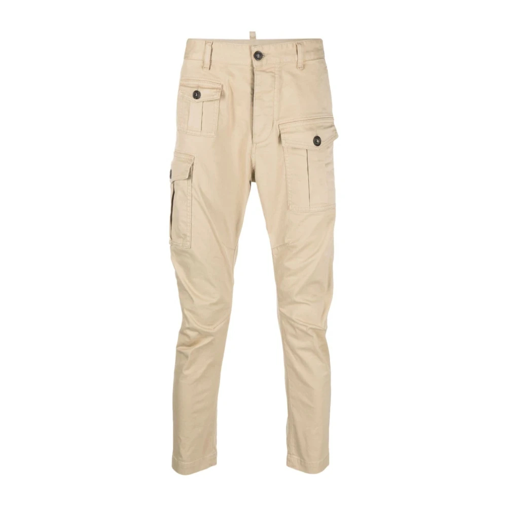 Dsquared2 Men's Beige Slim-Fit Trousers Medium
