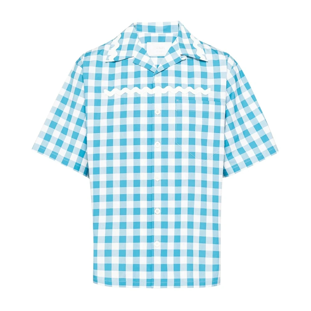 Prada Men's Blue Short Sleeve Shirts Medium