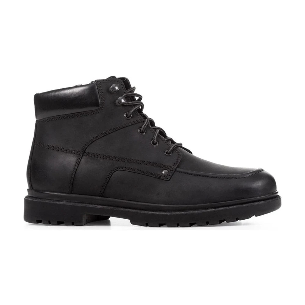 Geox Men's Black Lace-Up Boots Size 8 Uk