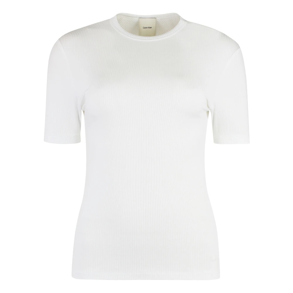 Calvin Klein Women's White T-Shirts Extra Small