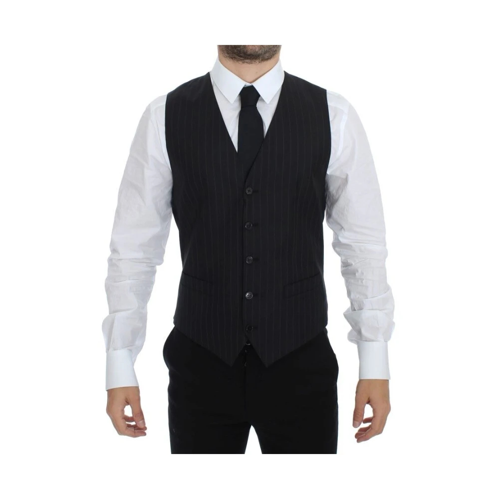 Dolce & Gabbana Men's Black Suit Vests Extra Small
