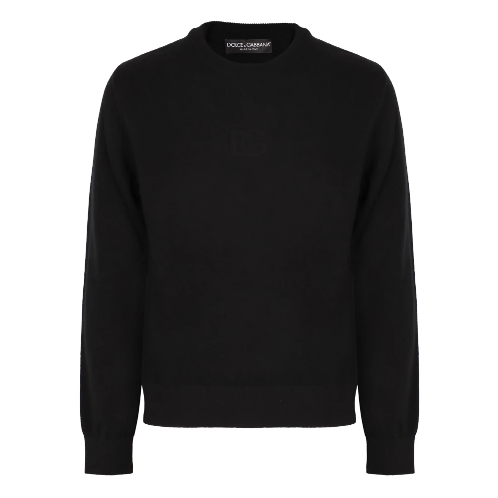 Dolce & Gabbana Men's Black Round-Neck Knitwear Medium