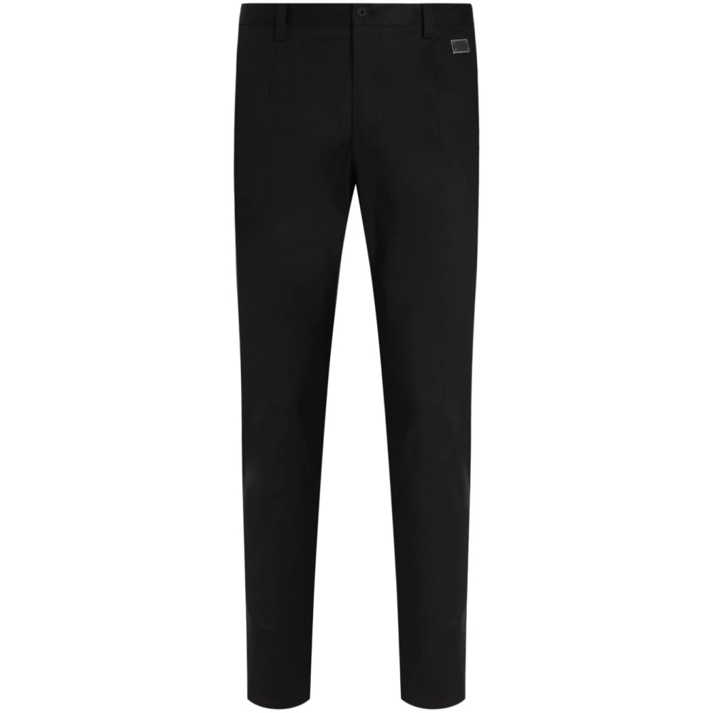 Dolce & Gabbana Men's Black Slim-Fit Trousers Medium
